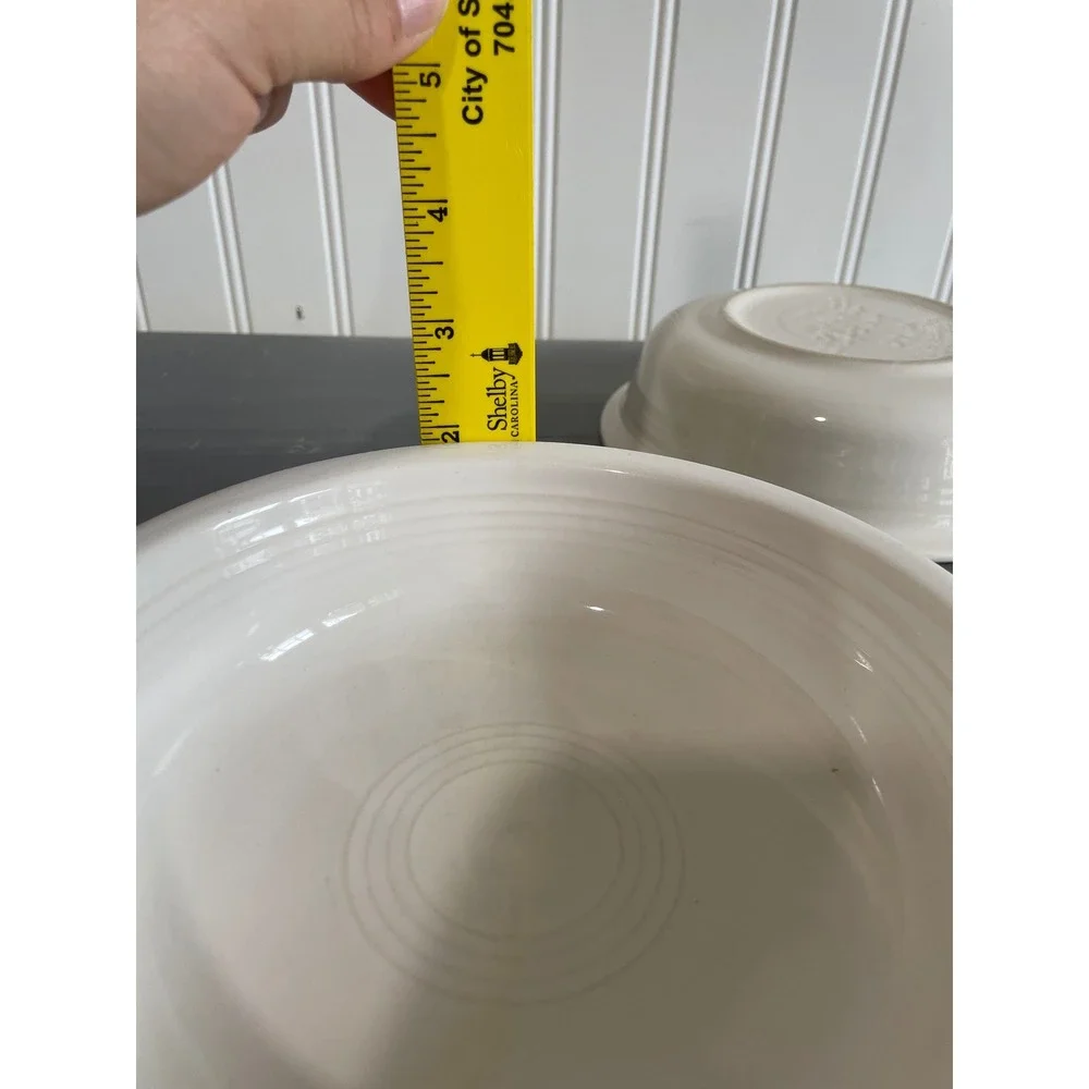 (2) Vtg Fiesta White Cereal Soup Bowls Homer‎ Laughlin China Co 7